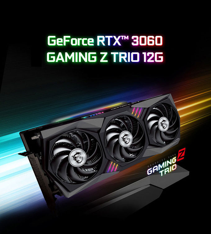 Three Fans MSI RTX 3060 Z TRIO Nvidia Gaming Graphics Cards Fan 12G GDDR6 0