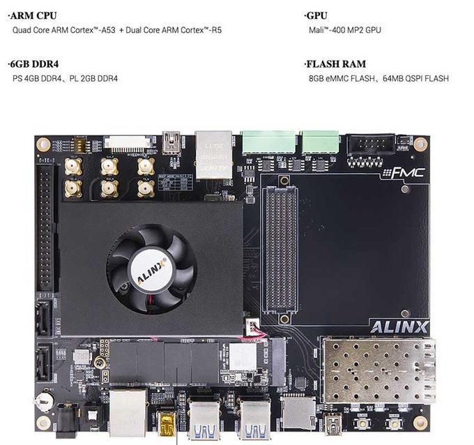 High Speed Connector Fpga Development Kit Storage 8gb Emmc 64mb Qspi Flash 0